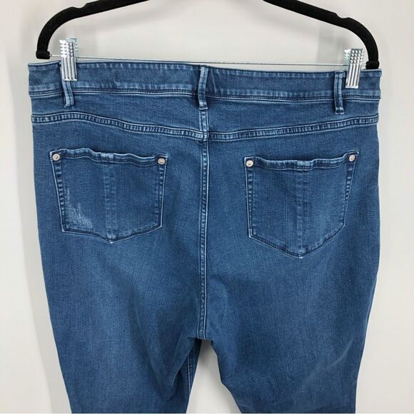 J. Jill Kick-Flare Ankle Jean Womens 16 Blue Raw Hem - Picture 4 of 12